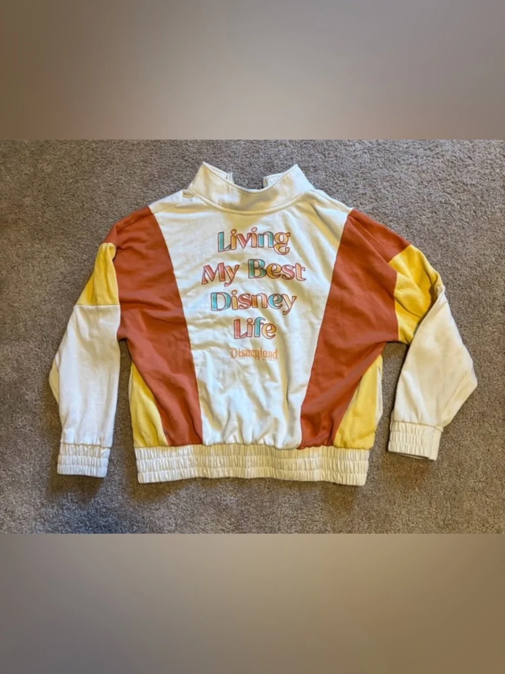 Disneyland “Living My Best Disney Life” 3/4 Zip Womens Pullover Size XL - Picture 3 of 3